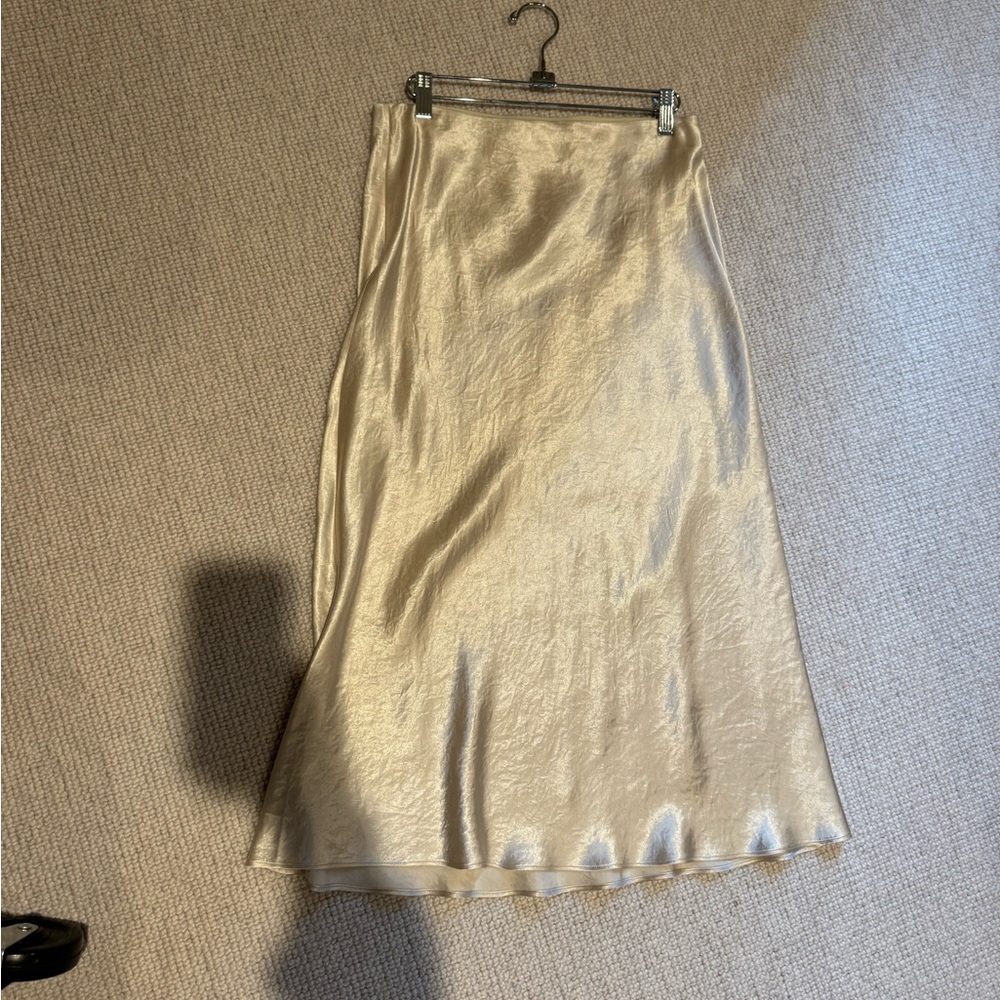 Elegant Gold Satin Skirt